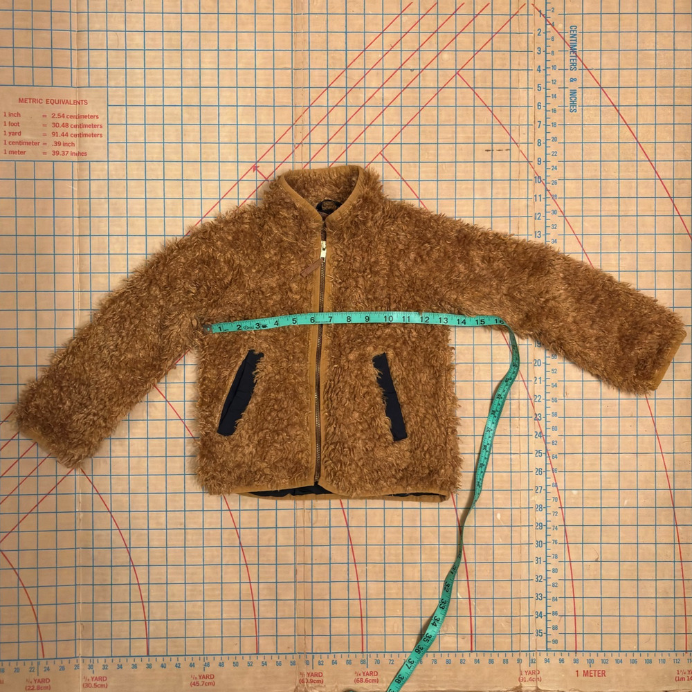 J. Crew Crewcuts kids brown sherpa coat size 4/5 with pockets for fall winter - Picture 6 of 8